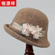 Hengyuanxiang French retro woolen hat women's autumn and winter curled woolen felt hat fashionable versatile fisherman hat women's basin hat trendy off-white M (56-58cm)