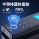 ZKTECO 熵基F718玻璃门指纹锁 智能电子密码锁 办公室玻璃门锁 免开孔布线蓝牙小程序管理门禁锁 金属灰+地插（适合双开无边框玻璃门）