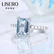 Yicai Jewelry Natural Aquamarine Ring 18k Gold Diamond Inlay Supports Jewelry Customization Birthday Gift for Girlfriend 1.02 Carat/Santa Maria