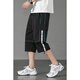 Boledi Sommer dünne sieben Punkte mittelgroße Hosen 12 Jungen 14-jährige Junior High School-Schüler 16 Kinder trendy hübsche Arbeitshosen 9230 Black 180 3xl (140-160jin [Jin entspricht etwa 0,5 kg])