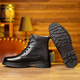 Western Region Camel Martin Boots Men's Genuine Leather Military Cruiser Wool Cotton Boots Winter Warm Plus Fleece Men's Shoes Cowhide Casual Snow Boots 3518 Black [Fur Integrated Flat Sole] 39
