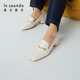 Lylesdan (Le Saunda) High School Bajo tacón Singles Singles Fomen Sandals 3M13701 Milk White CRK 36