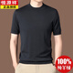 Hengyuanxiang (Hyx) Pura de la camisa de la manga corta de la manga corta del cuello medio alto para hombres para hombres y otoño de color sólido