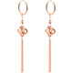 Fat Donglai's same color gold women's 18k rose gold four-leaf clover tassel 925 temperament jewelry as a gift to friends Golden four-leaf clover tassel earrings