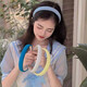 Jiuweiya candy-colored hair hoop Internet celebrity new solid color hair press headband women's face wash hairpin versatile out-and-out hair binding jewelry FG23# royal blue