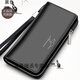 Kangaroo men's wallet long handbag men's mobile phone bag: hand grab bag men's multi-card zipper long bag double-mouth brown (with hand rope) jd