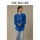 THE SEA LIFE Ou Hai Yisheng Shirt Women's 24 summer new product comfortable and neat draping large lapel casual shirt C12202 Klein Blue M