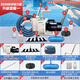 Leviwo Swimming Pool Sewage Suction Machine Fish Pond Underwater Vacuum Cleaner Sewage Suction Filtration Equipment Pool Bottom Manual Cleaning Robot Upgrade Package 1 Applicable 250 square meters/1.5 HP