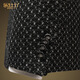 RESHILY wool suit jacket men's casual suit spring and autumn handsome trendy single Western Korean style slim pattern fabric, black and gray grid, single suit 185/XXL/54 (weight 150-160 Jin [Jin equals 0.5 kg])