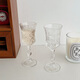 Mooney retro ins style trumpet embossed goblet simple waist-opening red wine glass champagne glass cold drink cup trumpet-patterned goblet