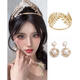 Xiangyuanchang adult gift for 18-year-old female jewelry crown Greek goddess hair accessory golden leaf crown headband forehead decoration retro golden six-leaf crown headband