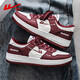Pull back official men's shoes sneakers men's winter versatile plus velvet couple casual shoes sports men's and women's shoes white red 41