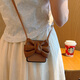 Yu Tang ist für Huawei Pocket 2 Mobiltelefonhülle Cute Bow Card Bag High-End Brown Pocket 2 Ultra-dünn Anti-Falle-Platten-Leder-Hartschale New Crossbody Gurt Lanyard [High-End Brown + Crossbody Bow Card Bag Braun] Huawei Tasche 2