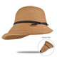 Somubay Hepburn Style Sonnenschild Strohhut Frauen Retro faltbare Topfhut Fischer Hut
