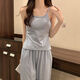 
Catman four-season pajamas for women pure cotton 2025 new pure and sweet style with chest pad simple blue three-piece set 831 apricot color with chest pad removable L Recommended 95-110Jin [Jin equals 0.5 kg]