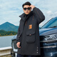 Chenxuan trendy fat man thickened mid-length cotton coat plus fat and loose winter cotton coat fat man coat large size men's cotton coat black 10XL (290-310Jin Jin is equal to 0.5 kg)