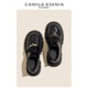 CAMILA KSENIA brand small leather shoes for women 2025 new fashion genuine leather autumn versatile thick-soled loafers British style single shoes black 36