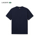 LACOSTE French crocodile men's simple casual solid color round neck short-sleeved T-shirt | TH3838 166/Navy Blue M 4 175