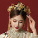 Lingchuan Xiuhe clothing headdress, elegant bridal phoenix crown, red step, long tassel, classical suit, wedding accessories, Xiuhe X-D33 phoenix crown ear clip with ear hook