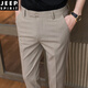 JEEP SPIRIT autumn and winter gray casual pants for men business slim suit pants for small feet nine-point trousers plus velvet trousers trendy 723 plus velvet-medium gray 9-point trousers 30 Weight 110Jin[Jin equals 0.5 kg]-119Jin[Jin equals 0.5 kg]