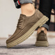 Western Region Camel Casual Lederschuhe Herren Herbst 2023 Neue Business Britisch-Stil Low-Top Martin Boots Round Toe Workwear Daddy Herrenschuhe Khaki 42