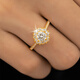 TSING Light Jewelry Love at First Sight Gold Ring 999 Pure Gold 50 Points Diamond Ring Women's Wedding Ring Can Be Customized Main Stone 50 Points - National Inspection Appraisal Certificate Women's No. 16 (Customization takes about 30 days)
