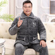 
Xuanduoqi pajamas men in winter thickened coral velvet three-layer cotton flannel dad middle-aged and elderly home clothes set C9901# black gray men [milk velvet] XXXL (165-200Jin [Jin equals 0.5 kg]) three-layer thickened