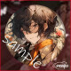 Perro funleving escrito nakaya nakaya lingbuttee dazai osamu anime 2d ventilador de ventilador periférico 13661 insignias - nakaya nakaya