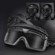 Casques divisés multidimensionnels LOGGULES DU MODE DUALLE CASSE TACTIQUE FAST CASHET OUTDOOR Les lunettes peuvent être installées Masque + Gangles Combinaison Gray