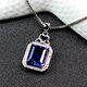 Zhuo Liang Collection Grade Rectangular Tanzanite Sapphire Pendant Necklace Women's Royal Blue Tanzanite Necklace White Gold (Main Stone 10X12mm) No Chain