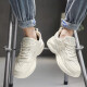 PATAL VIETON Spring and Autumn Men's Shoes High-Elevation Sports Running White Shoes Summer Mesh Casual Little White Dad Versatile Putian Trendy Shoes Men Beige 826 41