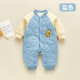 Splash Child super cute baby spring and autumn long-sleeved jumpsuit going out and hugging clothes and crawling clothes baby internet celebrity cartoon jumpsuit 6023 little dinosaur cotton coat blue (early spring thin cotton) 66 yards/0-3 months (3-5kg, )