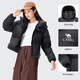 Camel (Kamel) Black Diamond Series Short Down Jacket Damen Winter Neuer warmes Winddicht mit Kapuze mit Kapuze -Down -Jacke Brotanzug 724CA6B601, Phantom Black, Frauen 2xl (190)