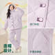 Anzhiban winter couple's pajamas, three-layer quilted thickening, warm and anti-static, long-sleeved, trousers, hooded home wear set A light gray purple M