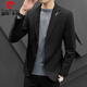 Pierre Cardin men's suit autumn and winter slim handsome casual small suit jacket wedding top Korean style trendy thickened gray XL (125-140Jin Jin equals 0.5kg)