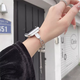 
Star Welcoming Metal Bracelet iwatchS8/S9 Apple Watch Apple Watch87654 Strap Se Bracelet Inlaid Diamond Bracelet Shell Retractable Chain-Silver Apple iWatch S841mm