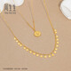 Chow Sang Birthday Moon Stars 5G Gold Necklace Pure Gold Sun Brand Pendant Pendant with Chain Price 93714N 47cm - 4.38g (including labor cost 500 yuan)