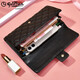 Goldlion long wallet for women 2025 new style cowhide clutch bag for girls with multiple card slots genuine leather light luxury ladies handbag high-end black FA021919-111