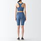 Muji Walker Frauen leicht trocknend halb Langhose Big04a3s Leggings Blau M.