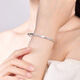 Liuguifu Jewelry platinum bracelet for women PT950 platinum semi-solid with simple diamond pattern as a birthday gift for girlfriend 10.65g 60 circle size