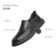 Belle Slip-On Casual Leather Shoes Men's Spring Cow Leather Cushioning Business Shoes A1010AM3 Black 43
