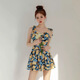 Yu Zhaolin swimsuit female one-piece hot spring conservative Internet celebrity style slightly fat girl covering flesh seaside beach vacation swimsuit