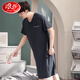 Langsha Light Luxury High-End-Männer ein Stück Pyjamas Herren Sommereis ICE Seiden Nachthemd Modal Yukata Long Nighthut Erwachsener 844 Dunkelblau 3xl [Empfohlen 180-210jin [Jin entspricht 0,5 kg]]