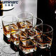 Juego de copa de vino de cerveza de whisky lemeiya, copa de vino de cuatro cuadrados tres liang copa de vino blanco cristal cristal de cristal clásico copa de vino blanco 3 liang --- 5878 4 piezas