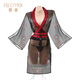 Sexy sexy underwear female bed young woman cheongsam slit temptation sexy pajamas battle robe uniform temptation role-playing passionate nightgown classical style suit reveals midnight charm Japanese phantom printed kimono set 6628