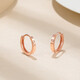 Safir 18K gold earrings for women, rose gold interlocking double hoop earrings for girlfriend, one pair, price - K red