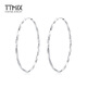 TTMIX platinum pt950 earrings large earrings platinum women's earrings Möbius plain hoop earrings 4.1-4.3g about 4.0cm
