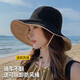 Red Dragonfly (RED DRAGONFLY) Hat Women's Summer Korean Style Sun Protection Sun Hat Seaside Travel Anti-UV Fashion Face Covering Beach Travel Hat Reversible Beige + Yellow