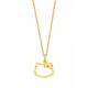 Chenru gold hollow cat head pendant sweet and cute HelloKitty999 pure gold plated necklace 24K clavicle chain cat