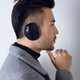 Changyin adult earmuffs PU earmuffs for men and women, ear warmers, windproof and coldproof independent split earmuffs, seamless long velvet ear bags, leather-black